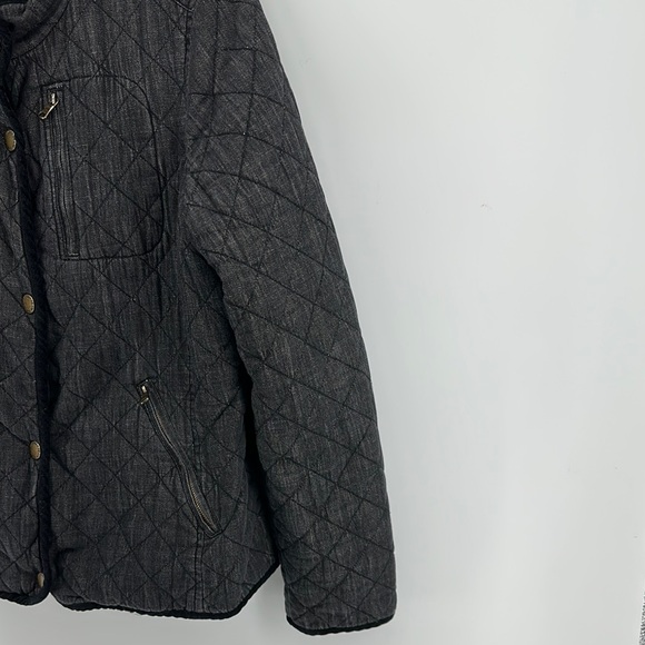 Lauren Ralph Lauren Black Utility Jacket with Quilted Design Flannel Lined SzXL - Picture 6 of 15
